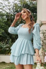 Blue Open Back Romper