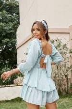 Blue Open Back Romper