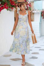 Blue Pattern Wedding Guest Dress