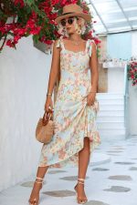 Blue Pattern Wedding Guest Dress
