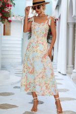 Blue Pattern Wedding Guest Dress
