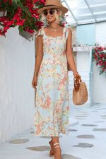 Blue Pattern Wedding Guest Dress