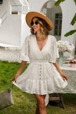 Boho Chic White Mini Dress