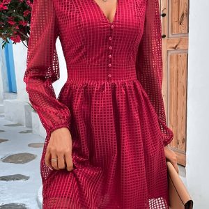 Burgundy Midi Dress