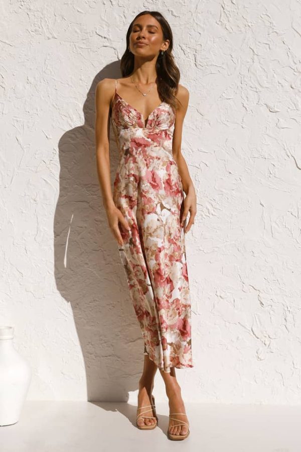 Chic Floral Cocktail Maxi Dress