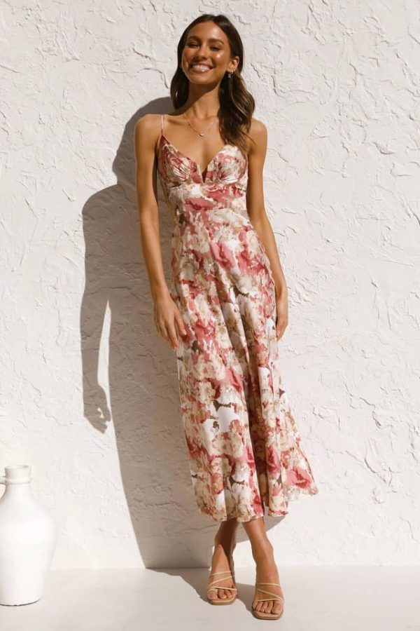 Chic Floral Cocktail Maxi Dress