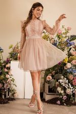 Chic Pink Lace Midi Dress