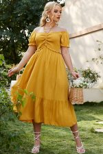 Evening Maxi Dress Plus Size Yellow