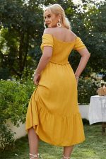Evening Maxi Dress Plus Size Yellow