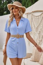 Fitted Blue Jumpsuit