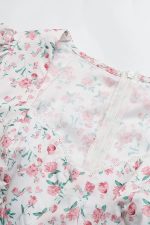 Floral Short Sleeves Midi Dress