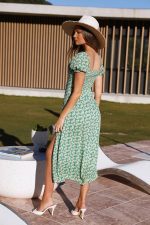 Green Vintage Split Dress