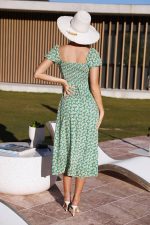 Green Vintage Split Dress