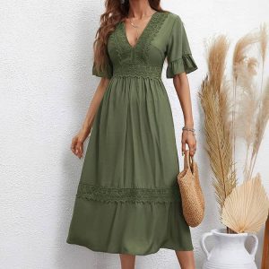 Khaki Wedding Guest Dress