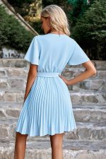 Light Blue Evening Midi Dress