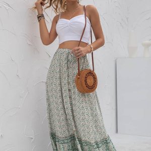Long Floral Boho Skirt