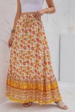 Long Floral Boho Skirt