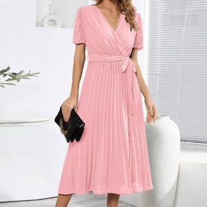 Modern Chic Pleated Dress, Wedding Guest Dresses