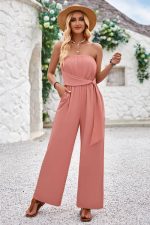 Open Back Strapless Jumpsuit