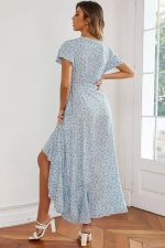 Pale Floral Print Maxi Dress