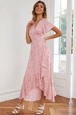 Pale Floral Print Maxi Dress