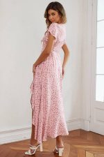 Pale Floral Print Maxi Dress