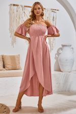 Pink Bardot Maxi Dress