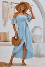 Pink Bardot Maxi Dress