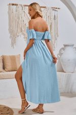 Pink Bardot Maxi Dress