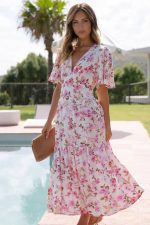 Pink Floral Maxi Dress
