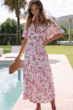Pink Floral Maxi Dress