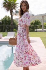 Pink Floral Maxi Dress