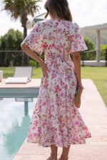 Pink Floral Maxi Dress