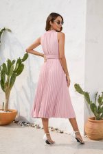 Pink Pleated Maxi Dress