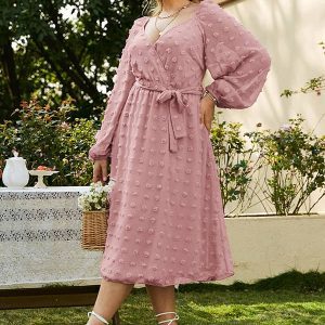 Pink Plus Size Maxi Dress