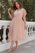 Plus Size Pink Ceremony Maxi Dress