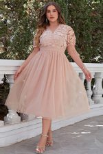 Plus Size Pink Ceremony Maxi Dress