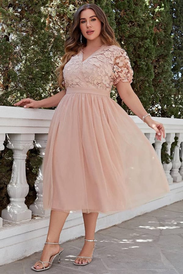 Plus Size Pink Ceremony Maxi Dress