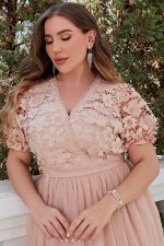 Plus Size Pink Ceremony Maxi Dress