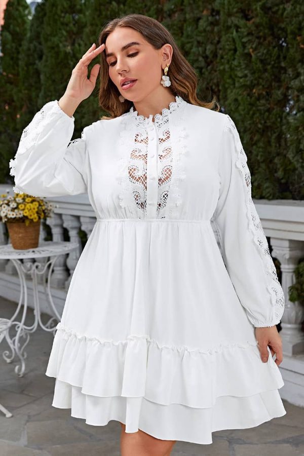 Plus Size White Midi Dress