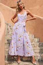 Purple Split Maxi Dress