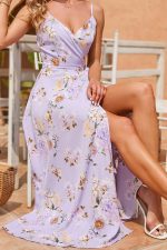 Purple Split Maxi Dress