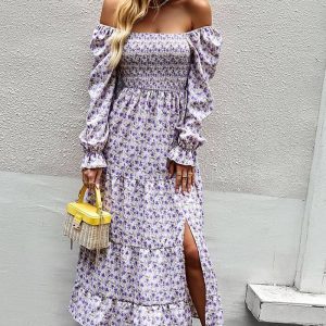 Romantic Bardot Maxi Dress