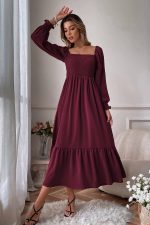 Square Neck Vintage Dress