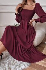 Square Neck Vintage Dress