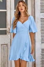 Tailored Wrapped Cream Dress