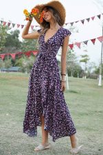 V-Neck Evening Maxi Dress