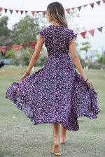 V-Neck Evening Maxi Dress