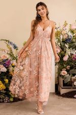 V-Neck Tulle Maxi Dress