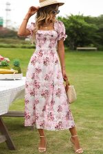 Vintage Puff Sleeve Maxi Dress, Wedding Guest Dresses